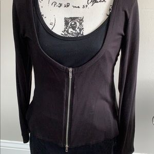 Jude Jersey Peplum Black Top